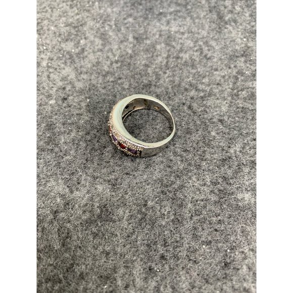 Red & Purple Stone Ring Size 8 - Picture 4 of 8